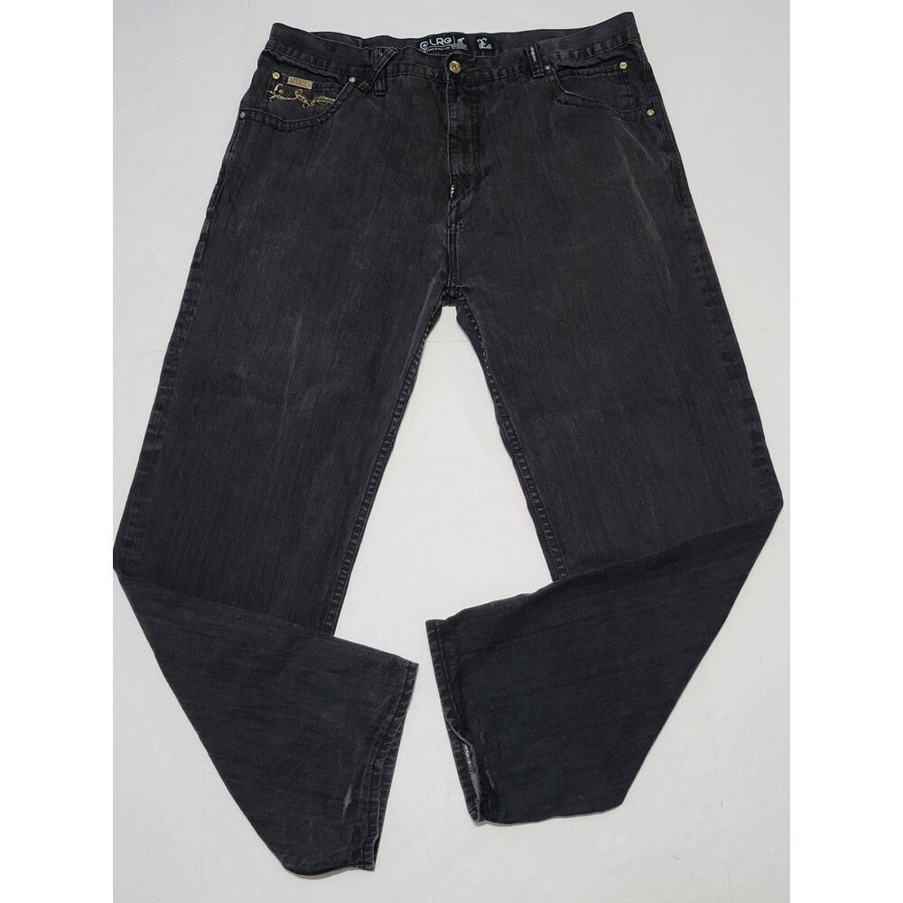 Lifted Research Group LRG Jeans Men's Size 42x34 Straight Leg Black Denim